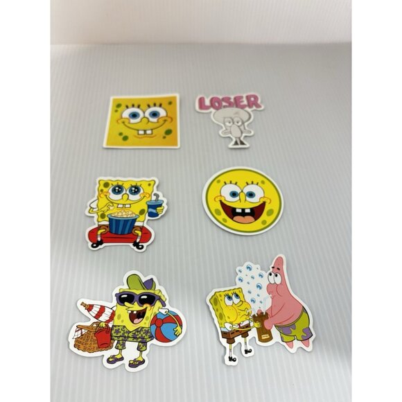 SpongeBob SquarePants 5pc Vinyl Stickers Set Cartoon Water Bottle Laptop Decals - Picture 3 of 4